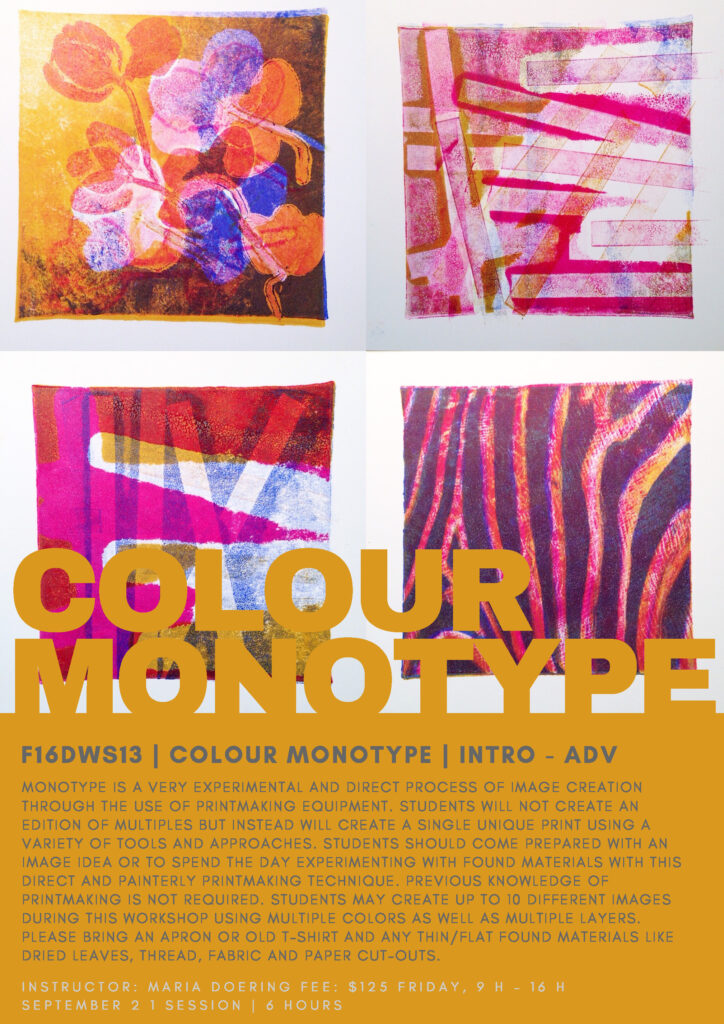 Colour Monotype Workshop at OSA